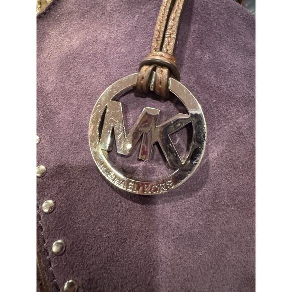 Michael Kors Astor Purple Suede Shoulder with COA - Picture 4 of 9
